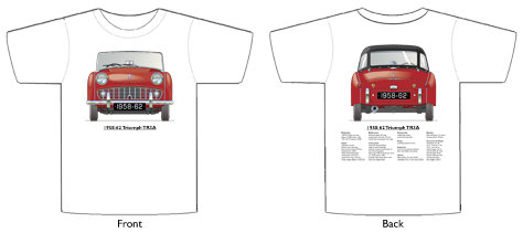 Triumph TR3A 1958-62 T-shirt Front & Back